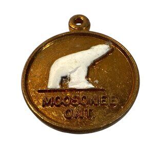 Moosonee Polar Bear Souvenir Pendant Charm .75" Ontario Canada